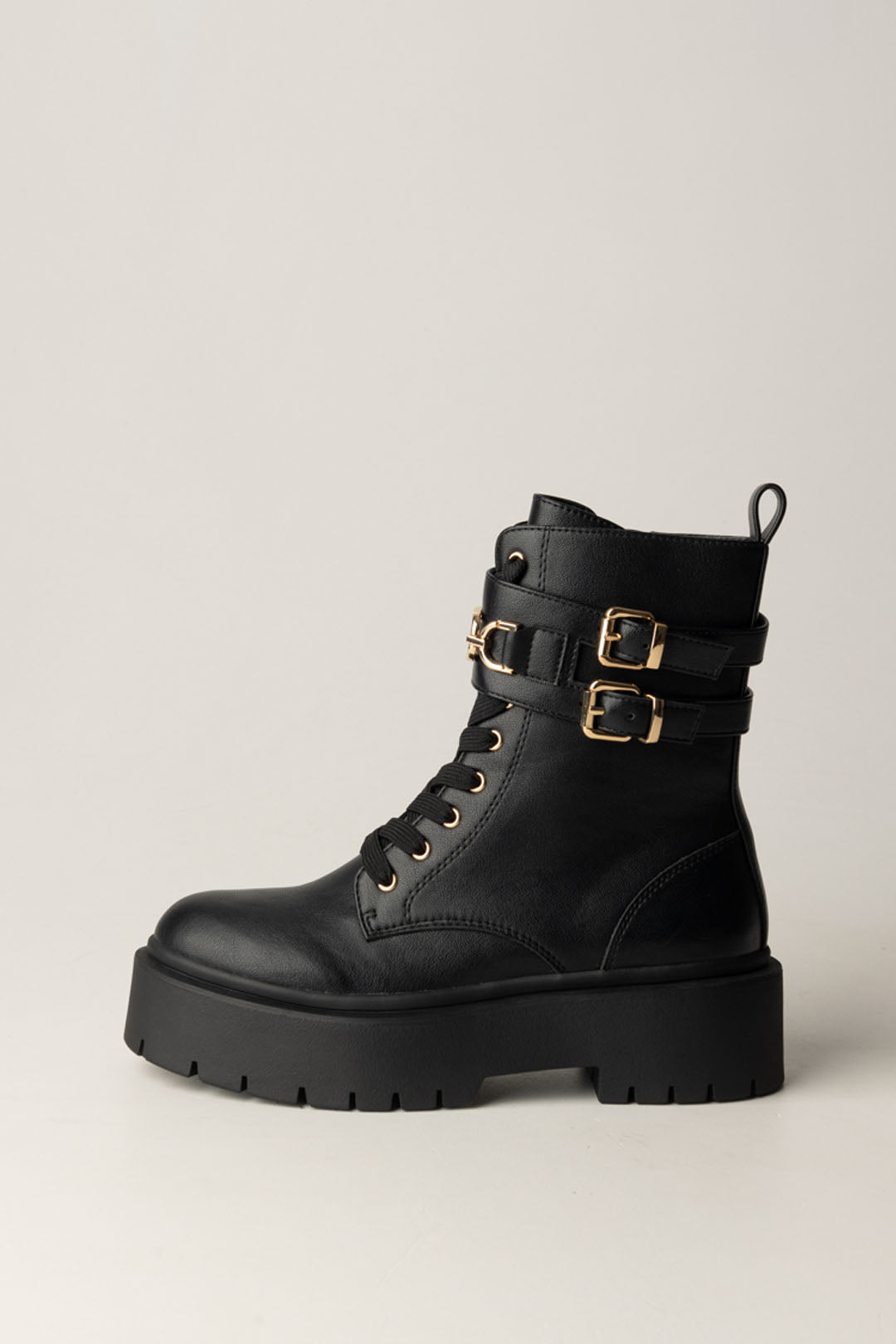 Twin-set Woman Laced Ankle Boots with Double Buckle 242TCP062