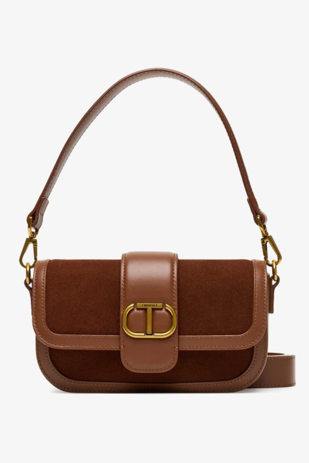 Shoulder Bag with Suede Inserts