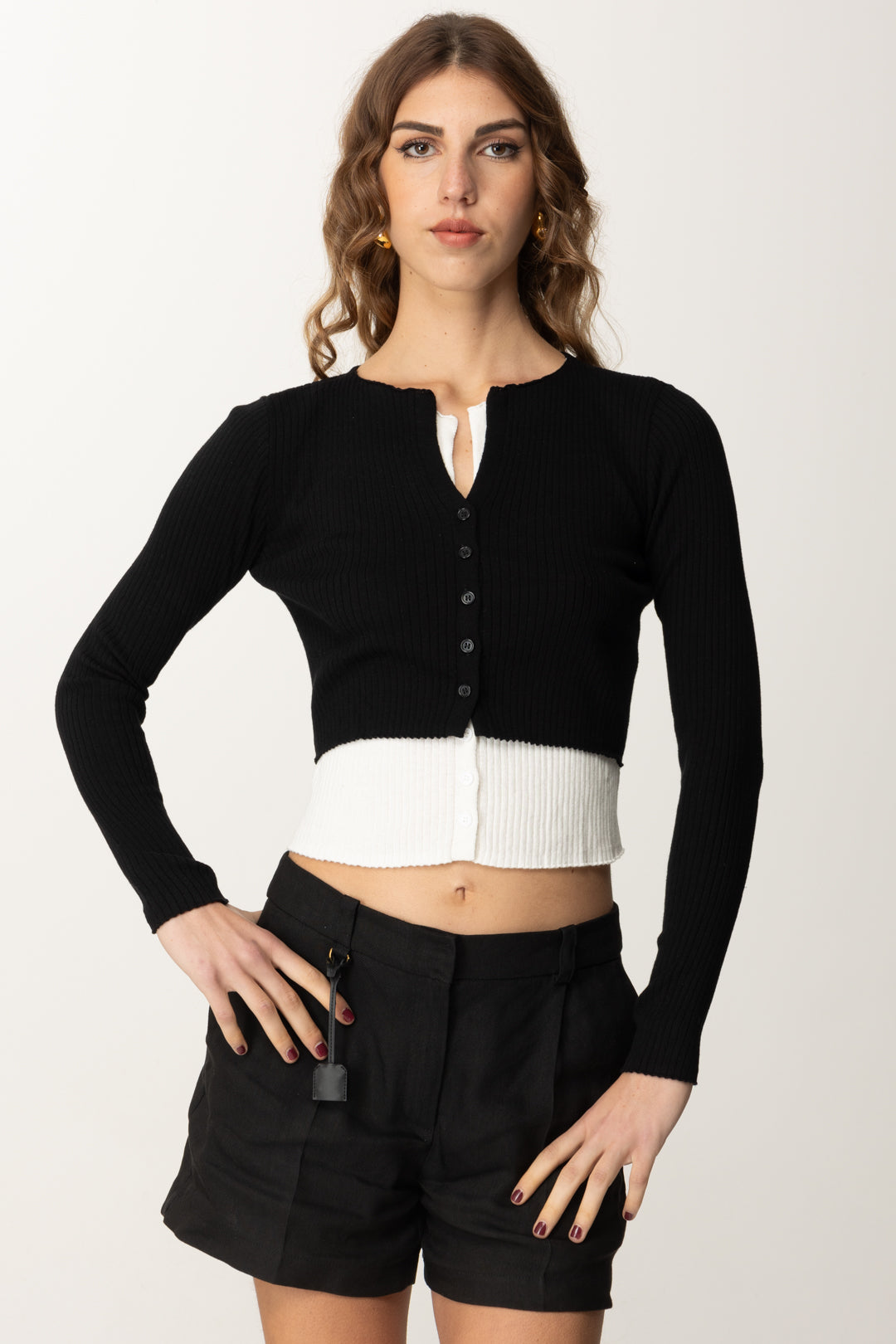 Twin-set Donna Cardigan Effetto Doppio Capo 251TE3012