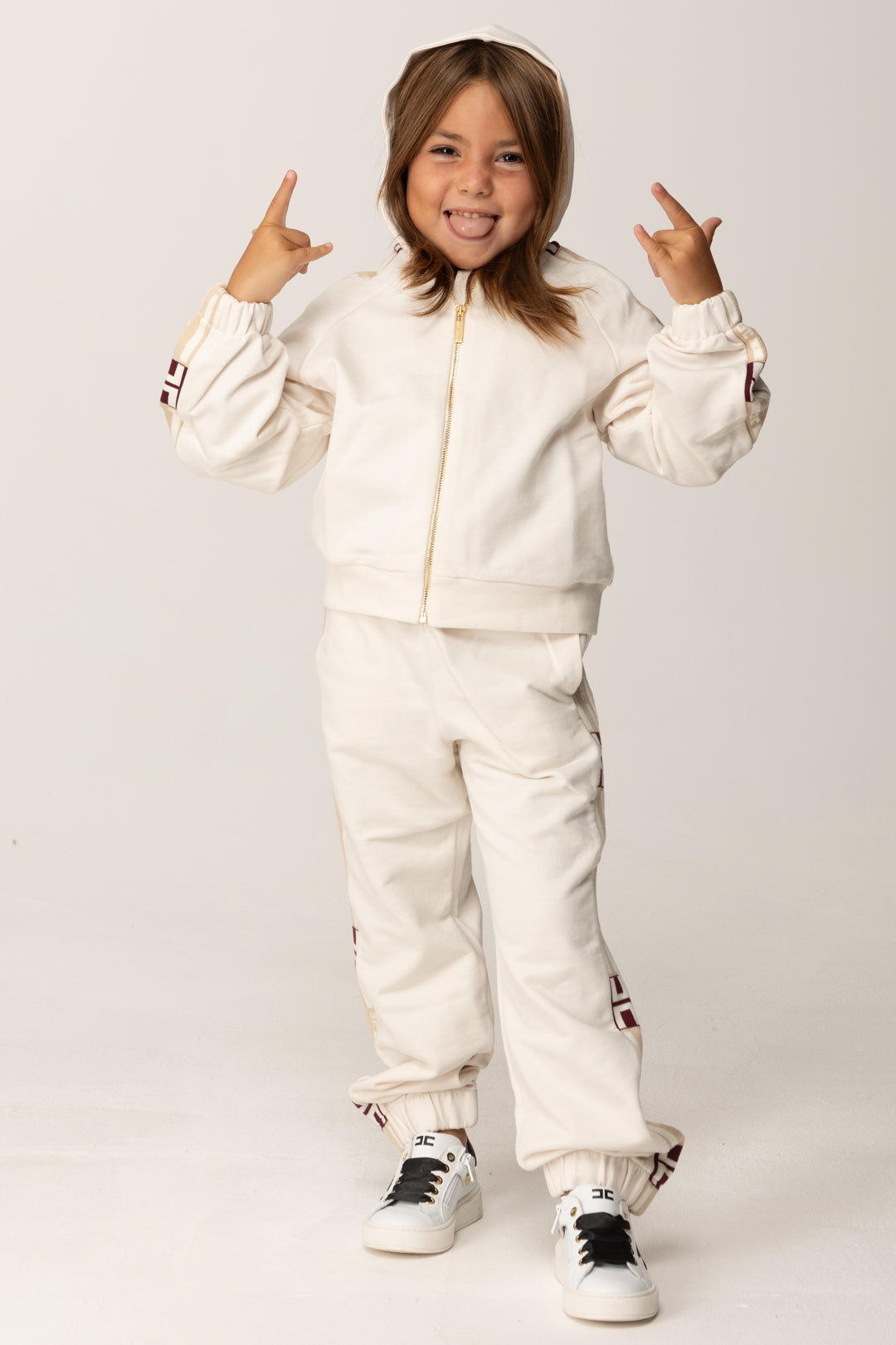 Elisabetta Franchi Bambina Bambina Felpa Full Zip con Cappuccio e