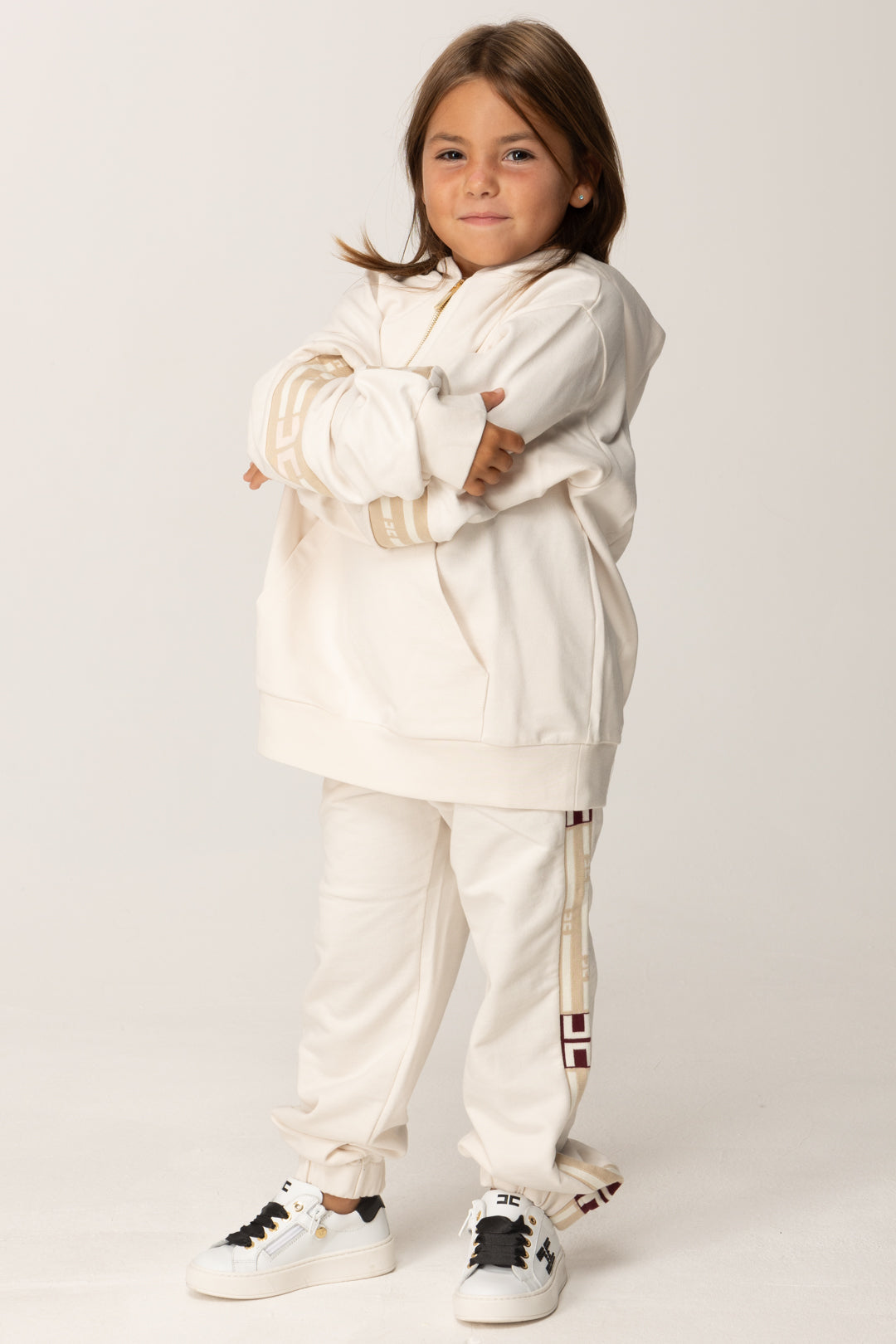 Elisabetta Franchi Bambina Bambina Felpa con Cappuccio e Bande