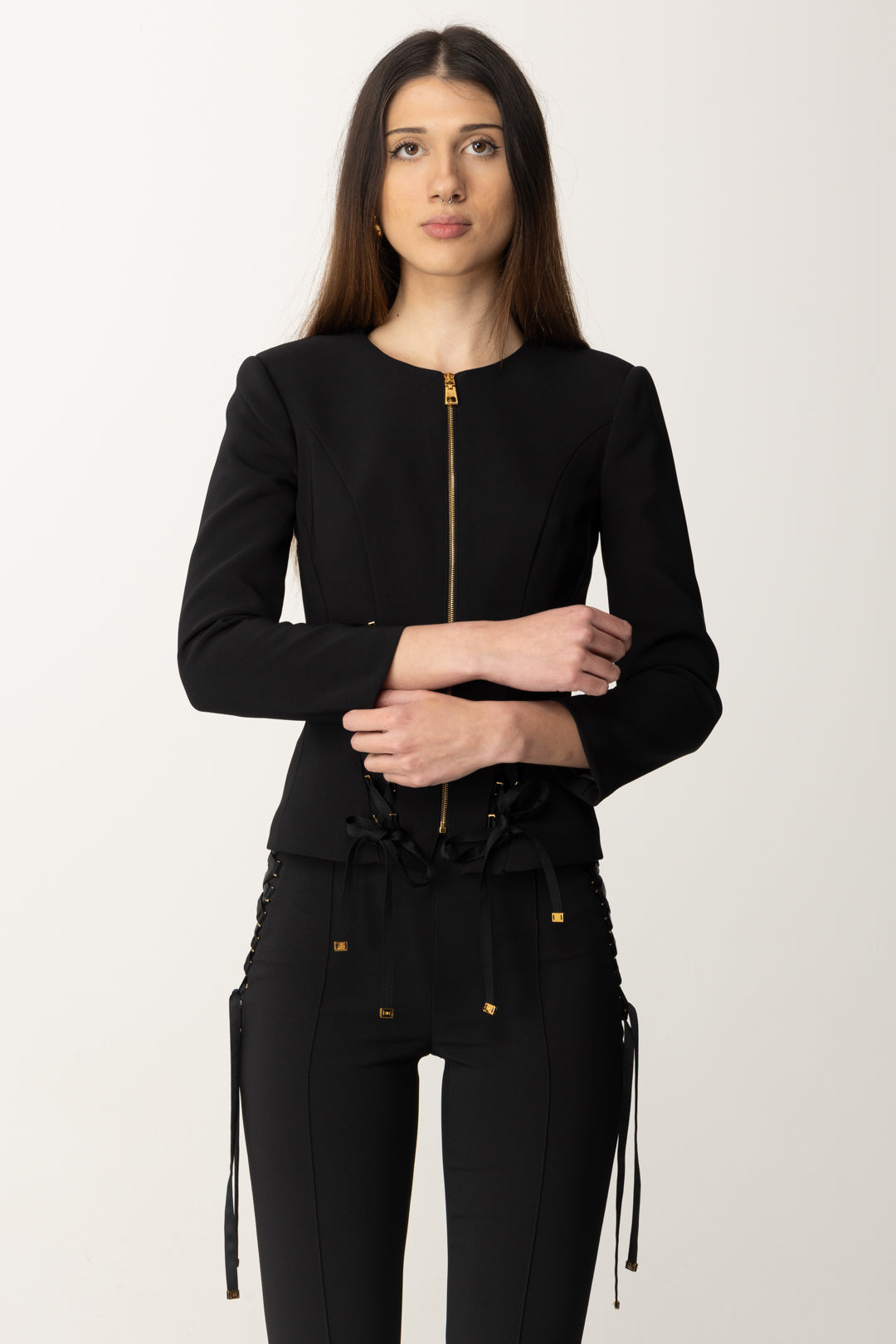 Crepe Jacket Elisabetta Franchi Veste En Crepe Elisabetta Franchi