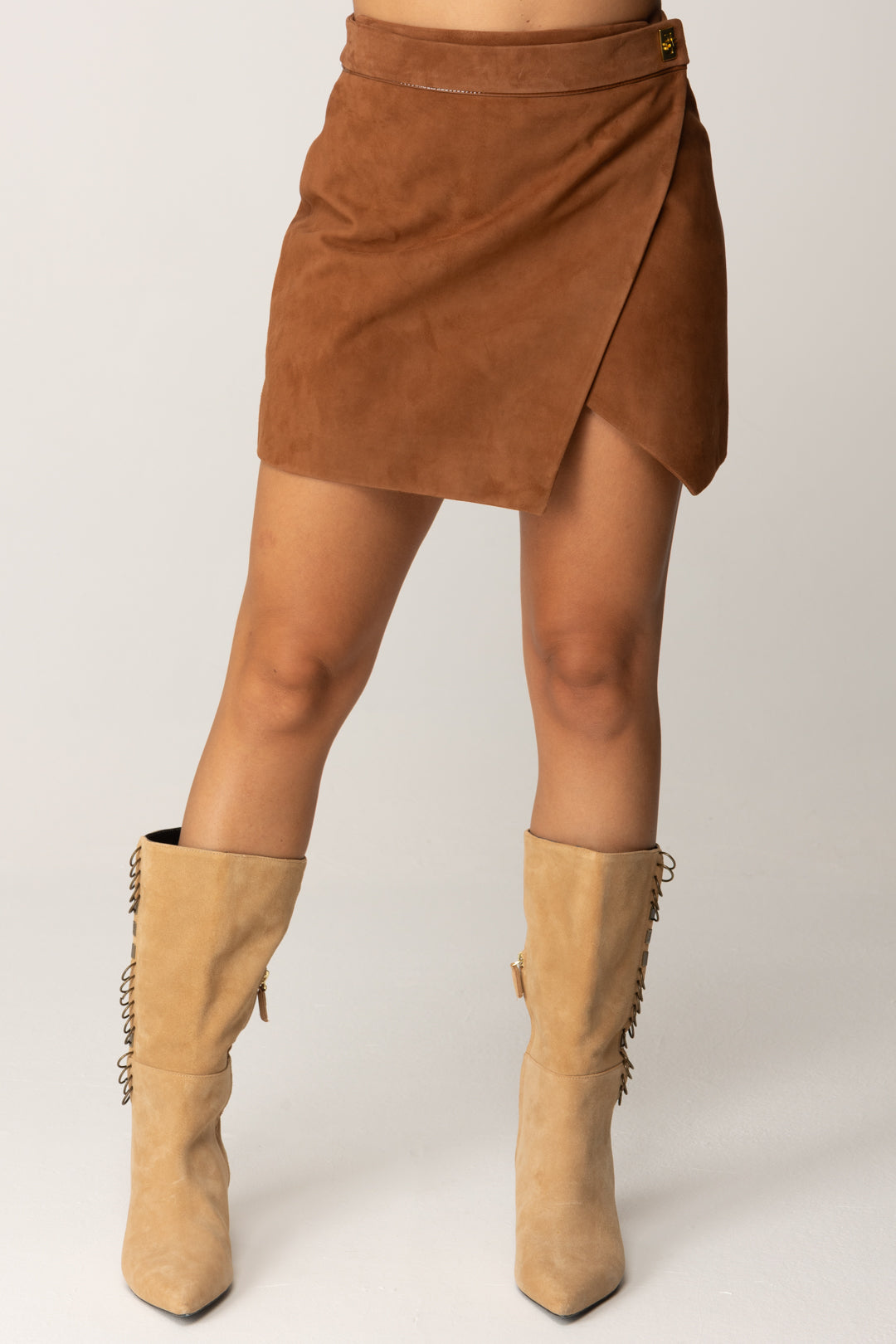 Elisabetta Franchi Donna Minigonna In Suede con Dettagli In Vinile