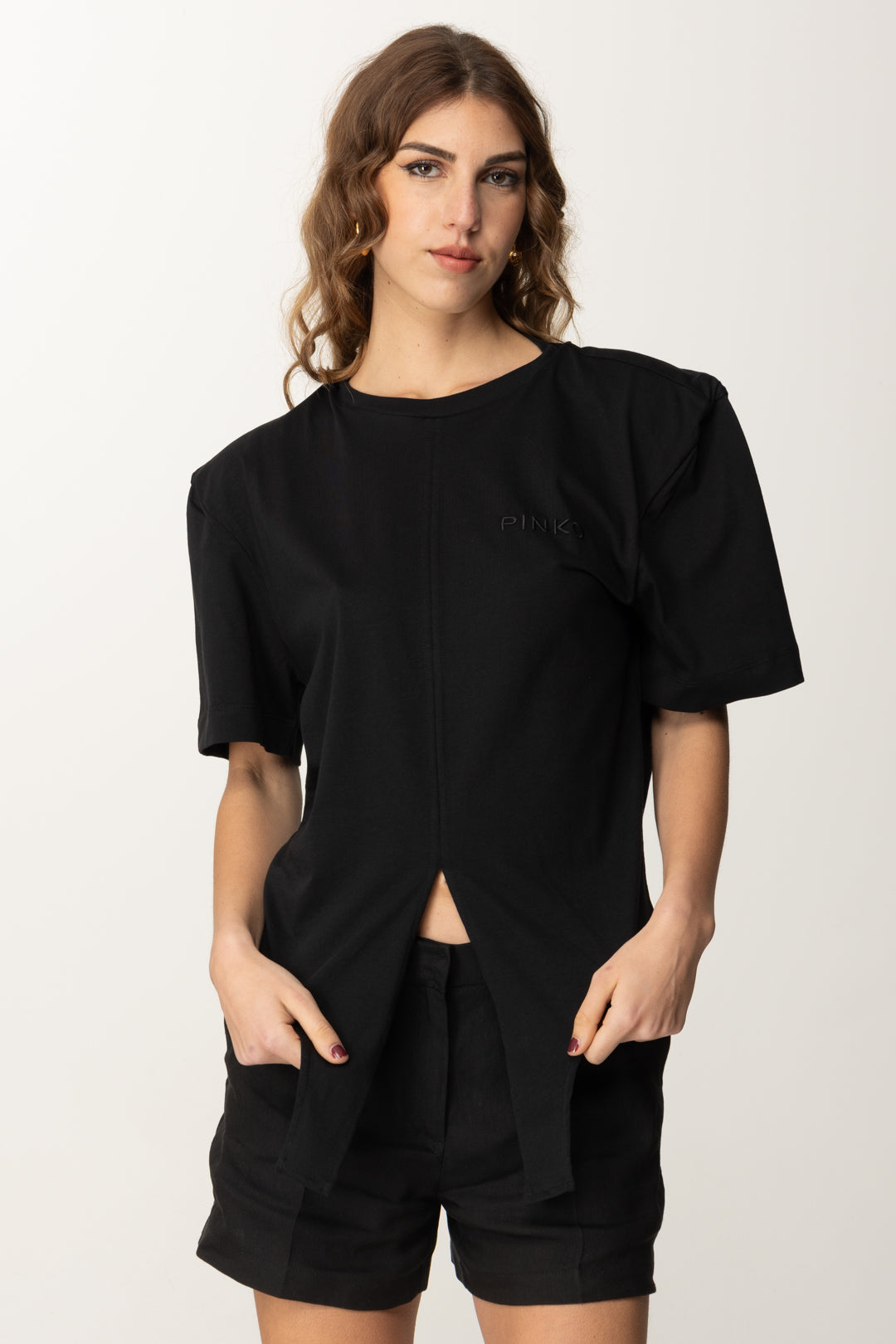 Cropped T-shirt with Front Knot