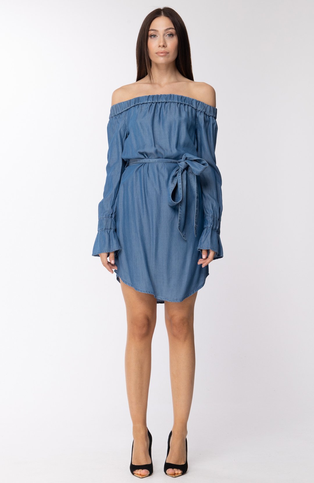 Michael Kors Woman Denim Tunic Dress with Belt MS88XUH5FS – Khloefemme