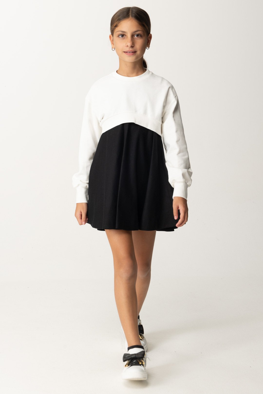 Wool Dress with Crop Sweatshirt