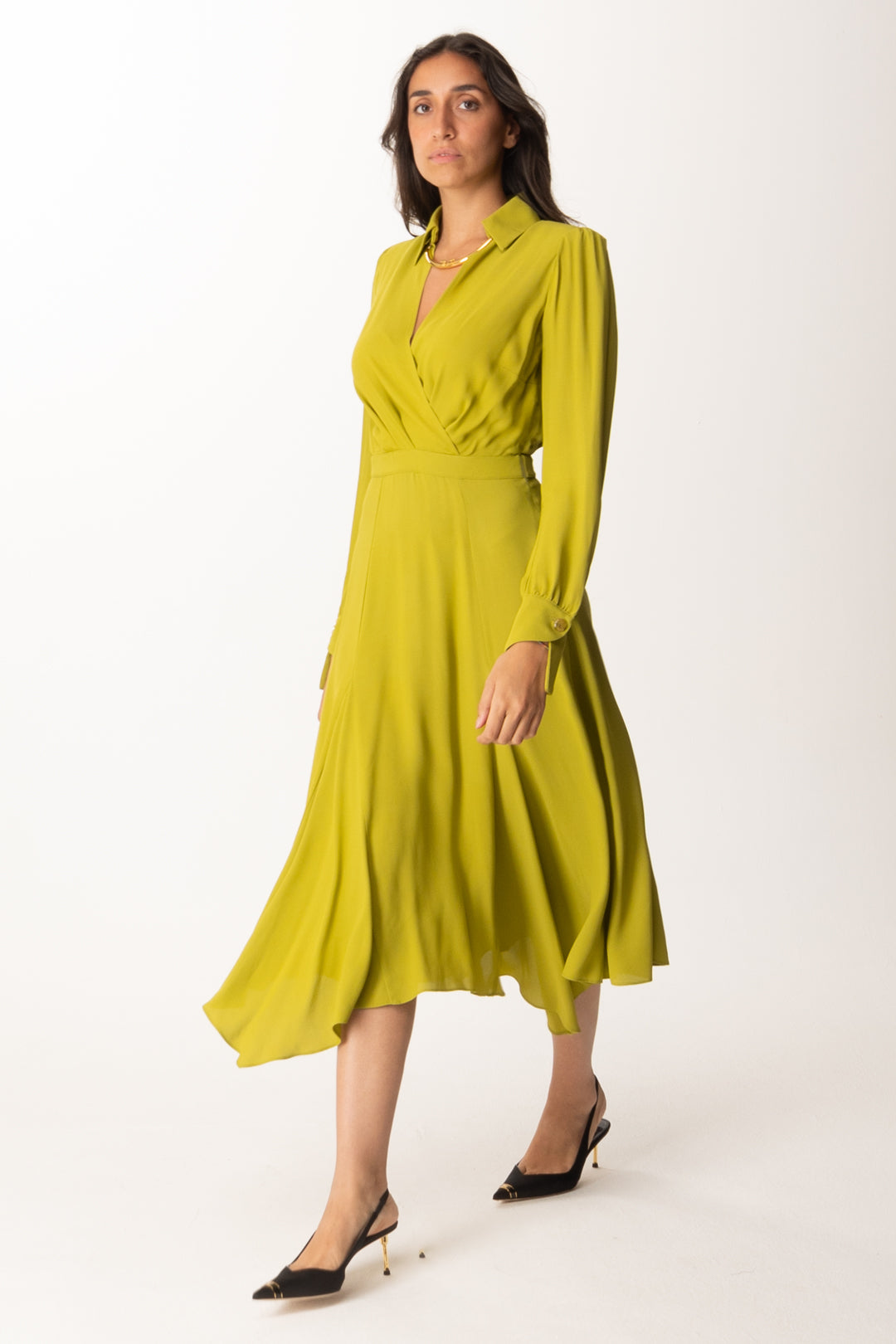 Elisabetta Franchi Donna Abito Longuette con Collana ABT0356E2