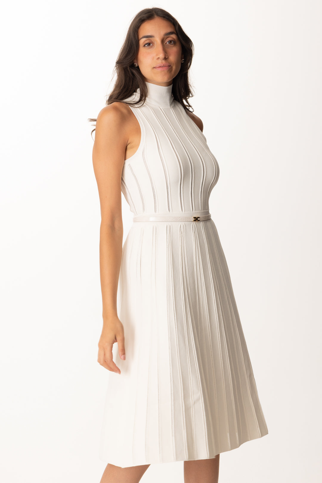 Elisabetta Franchi Donna Abito Longuette In Maglia con Trama Elisabetta Franchi Donna Abito Longuette In Maglia con Trama