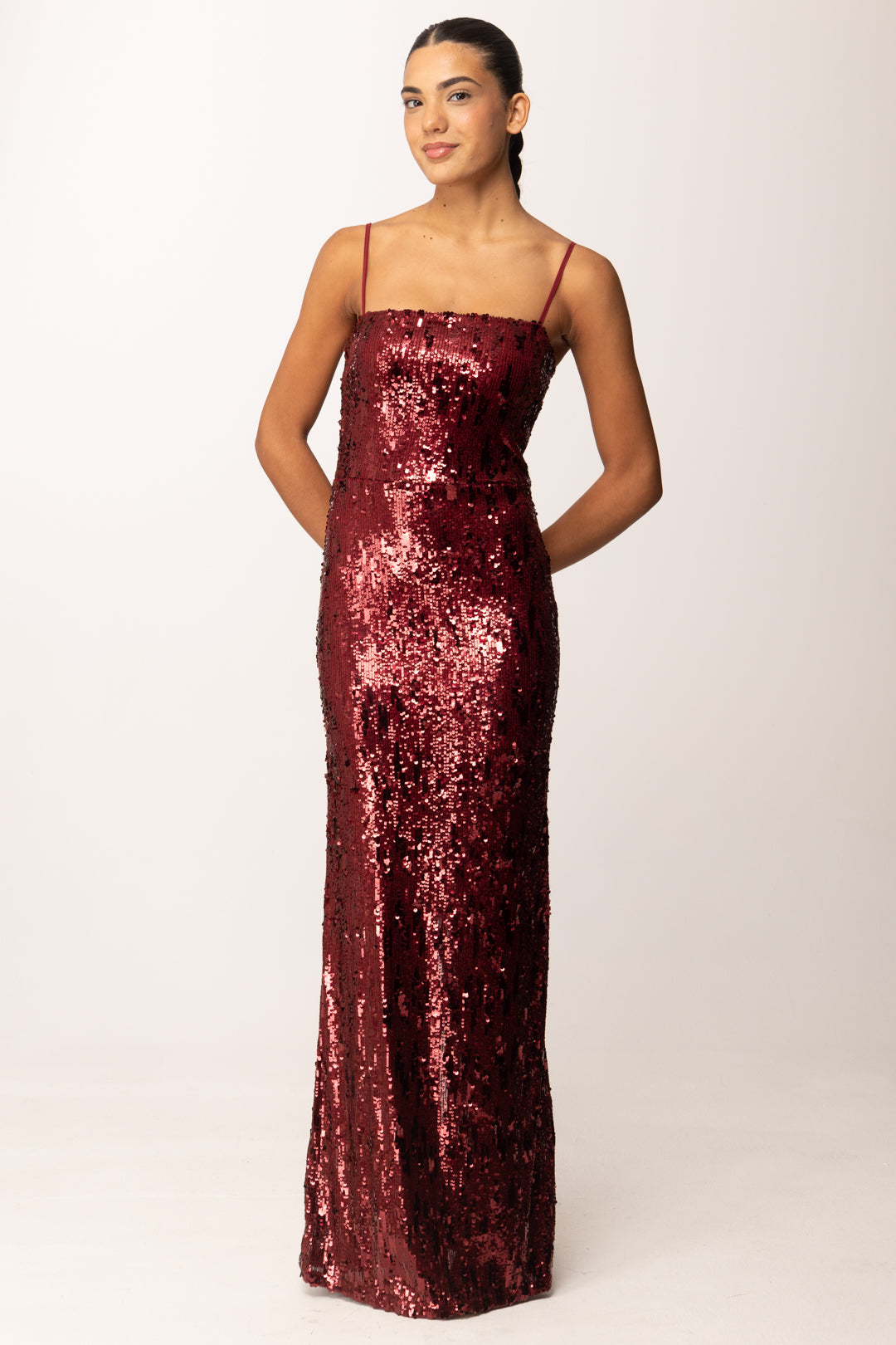 Long Dress Full Sequins with Thin Straps