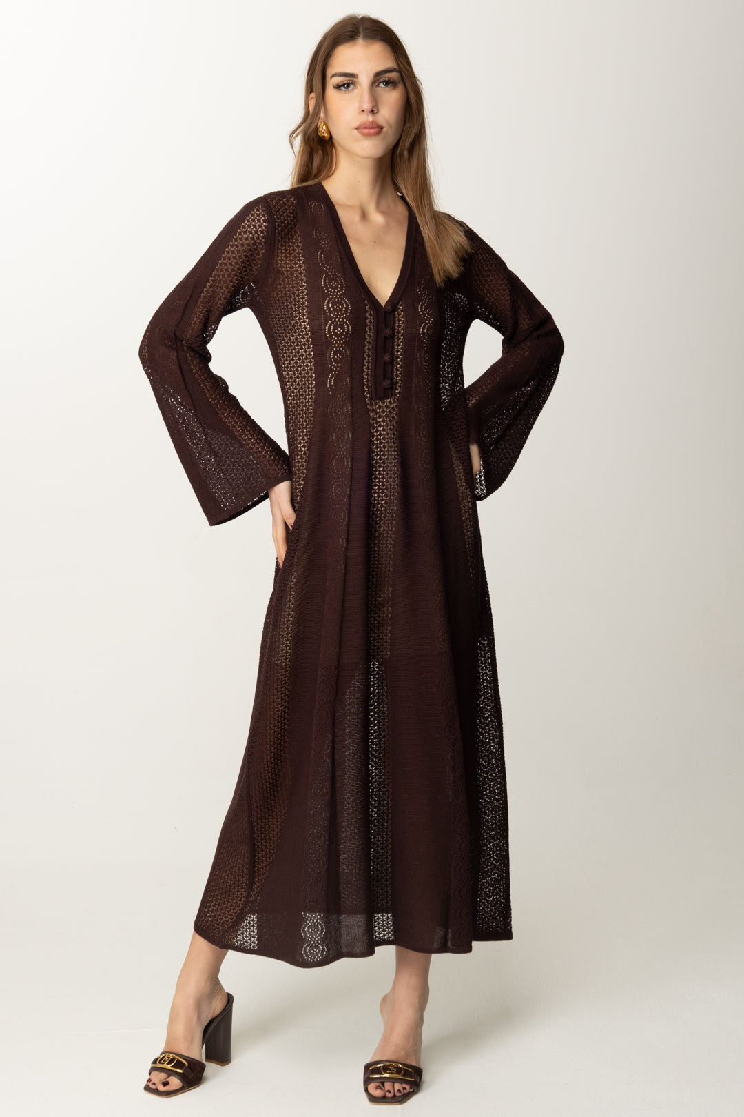 Gown Abito Twin Set Outlet Lace Gown Twin Set Outlet Abiti Long