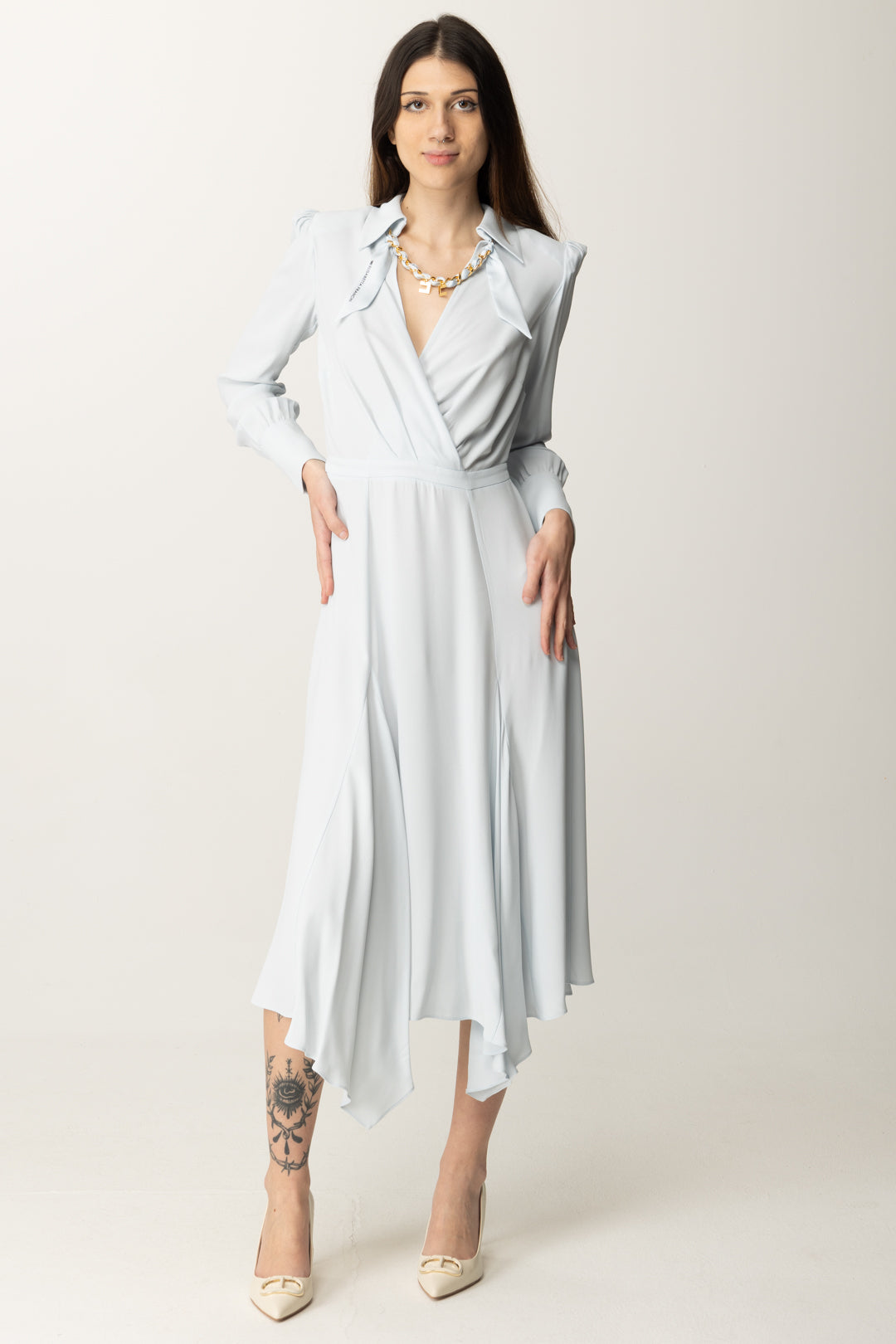 Asymmetric Midi Dress with Necklace Asymmetric Midi Dress with Necklace
