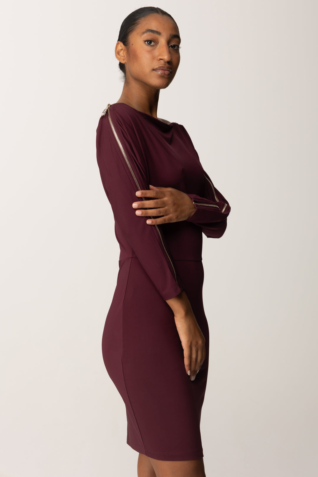 Patrizia Pepe Damen Mini-Kleid mit durchgehendem Reißverschluss