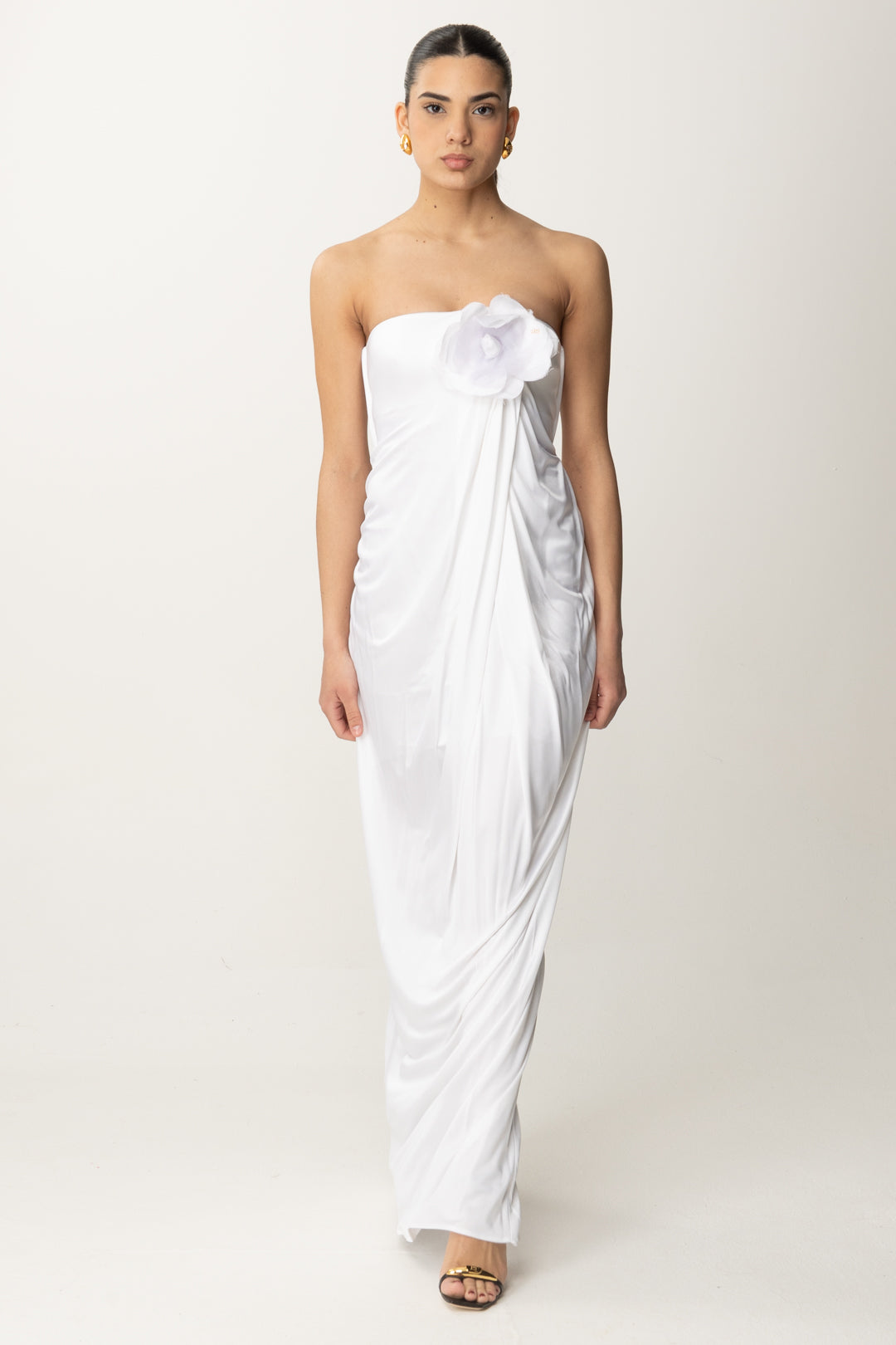 Elisabetta Franchi Woman Red Carpet Dress in Shiny Jersey