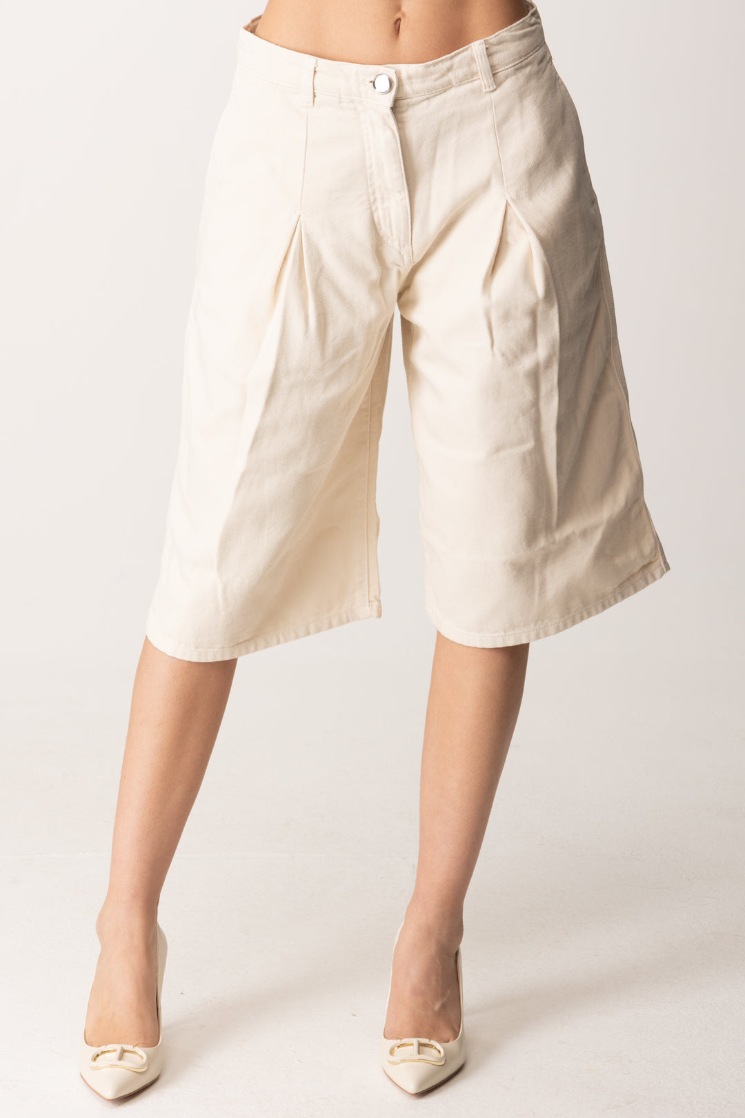 Pinko Woman Bermuda In Jeans with Pleats 105245 A2M8 C00 – Khloefemme