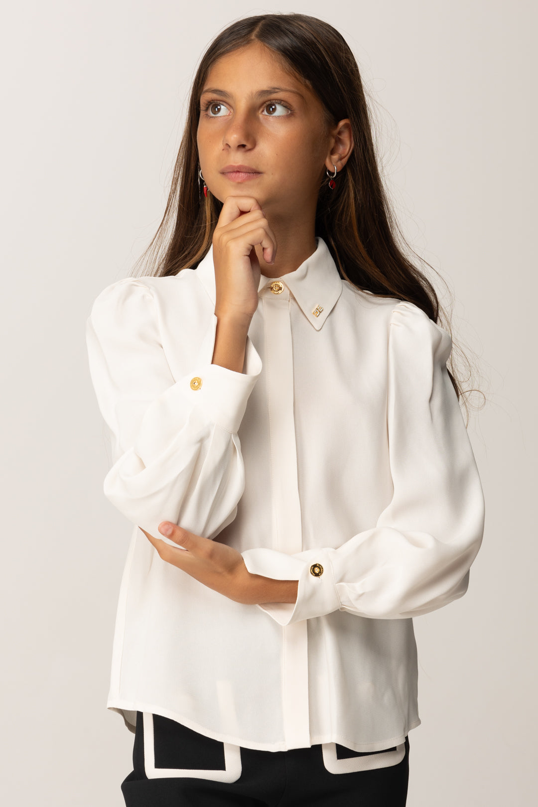 Elisabetta Franchi Bambina Bambina Camicia In Georgette con Logo