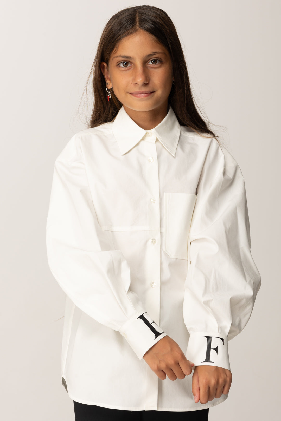 Elisabetta Franchi Bambina Bambina Camicia Over In Popeline con