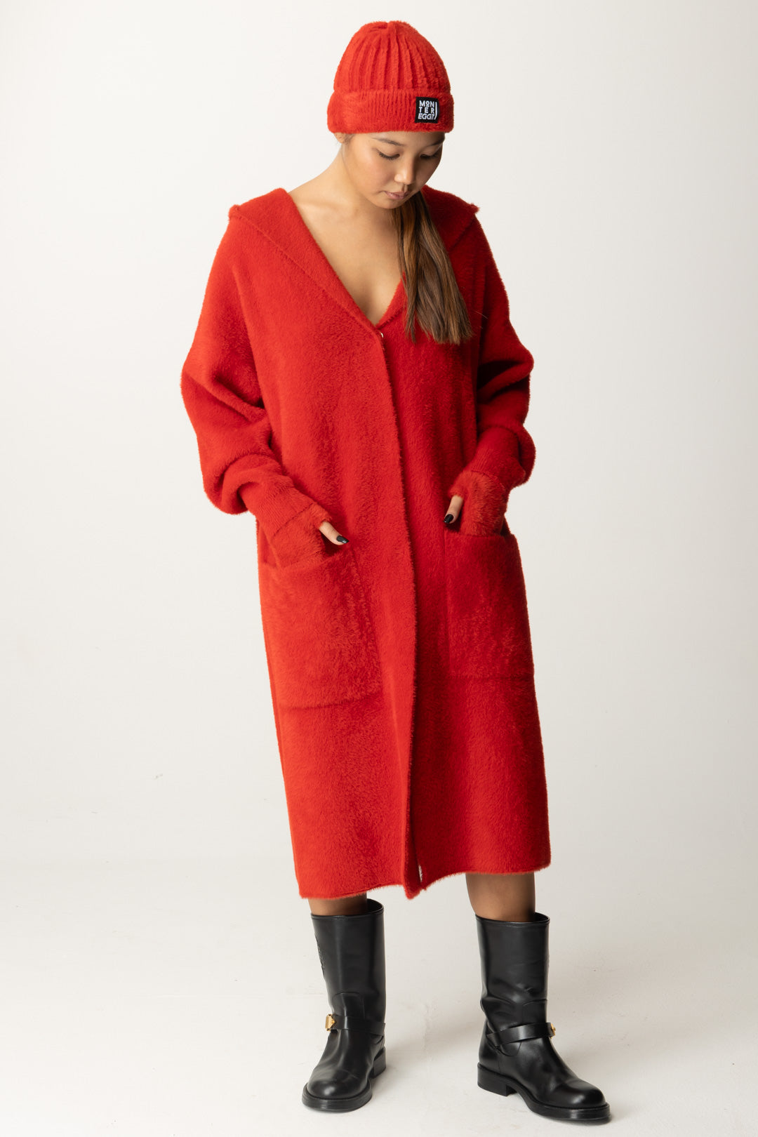 Montereggi Abrigo Largo Mujer con Capucha FW44543 W 850 TINA ROJO