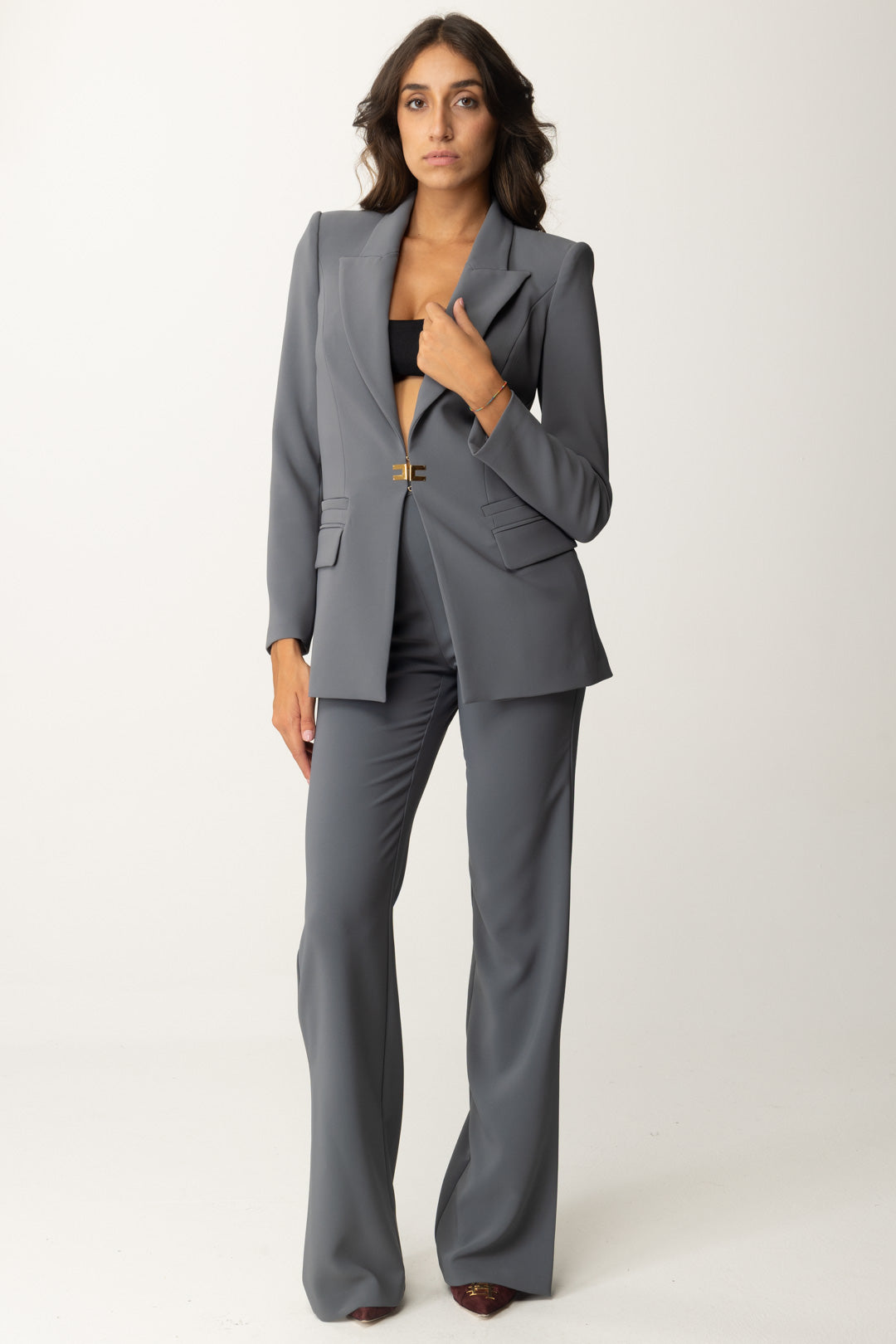 Giacca E Pantalone Elegante Tailleur Elegante Pantaloni Zampa