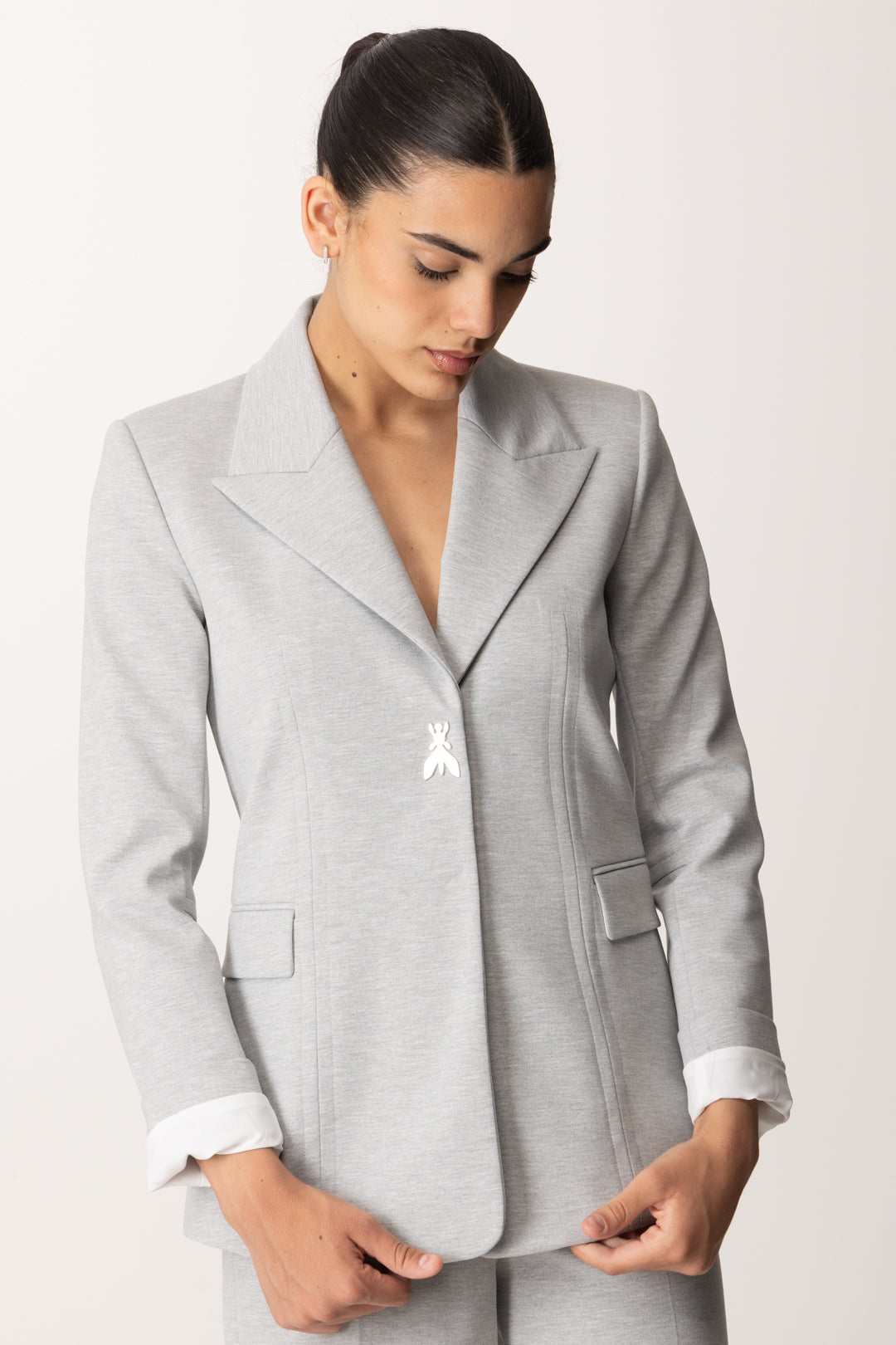 Damen Winterjacke Damenjacke Grau Melange Patrizia Pepe Damen