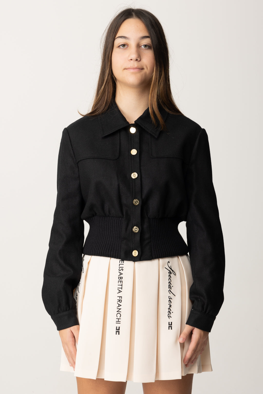 Elisabetta Franchi Bambina Bambina Giacca Corta In Flanella