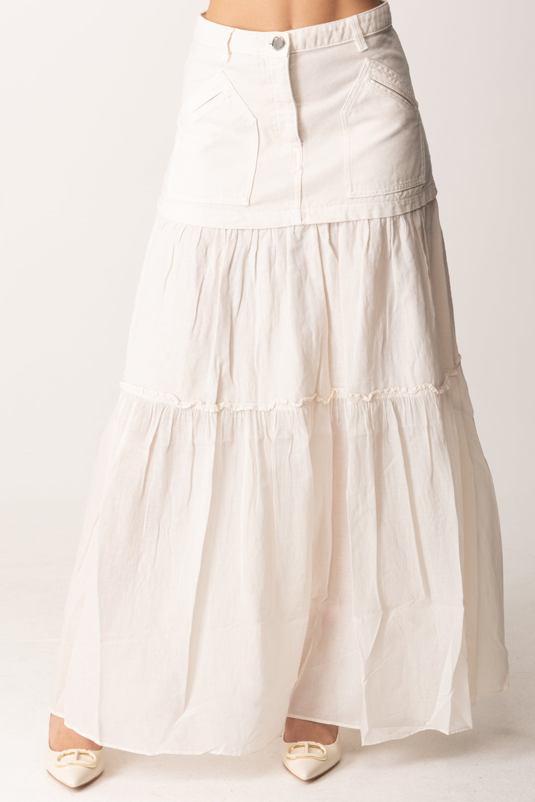 Gonna larga con volantes