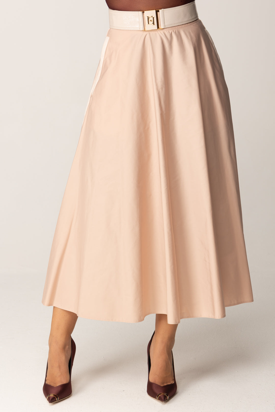 Elisabetta Franchi Donna Gonna Midi In Vela con Cintura GO13857E2