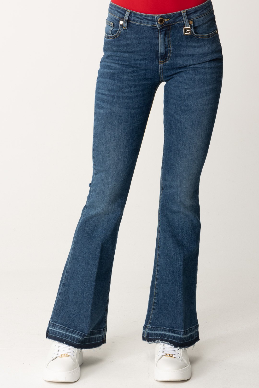 HOT Flared Jeans Jeans Vita Media Jeans Flare A Vita Alta