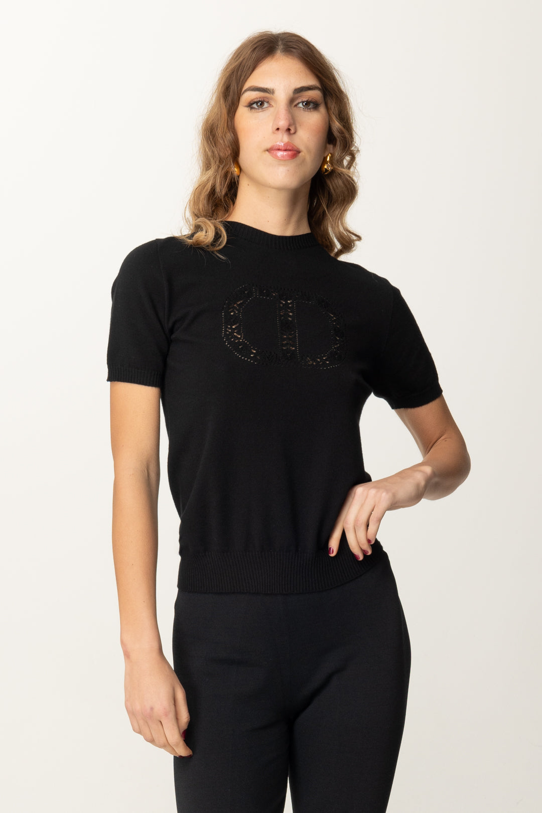 Lupetto Sweater with Perforated Logo