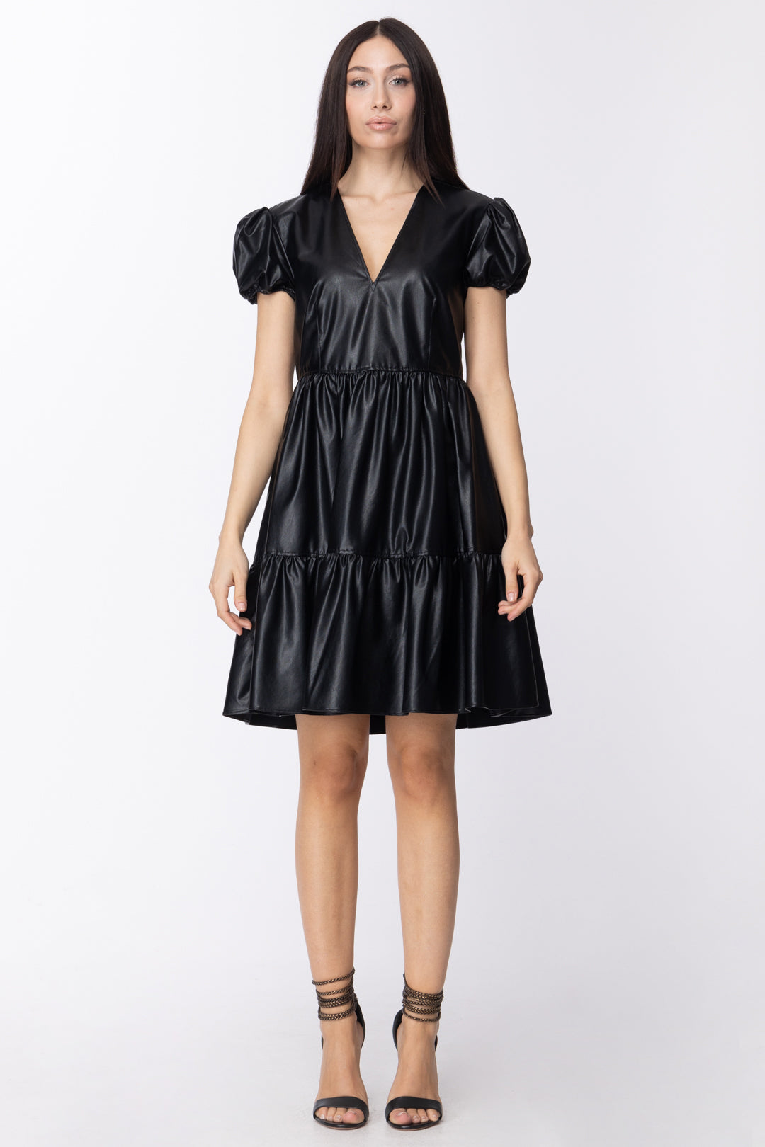 Twin-set Donna Mini Abito con Balze In Tessuto Spalmato 211TT2027