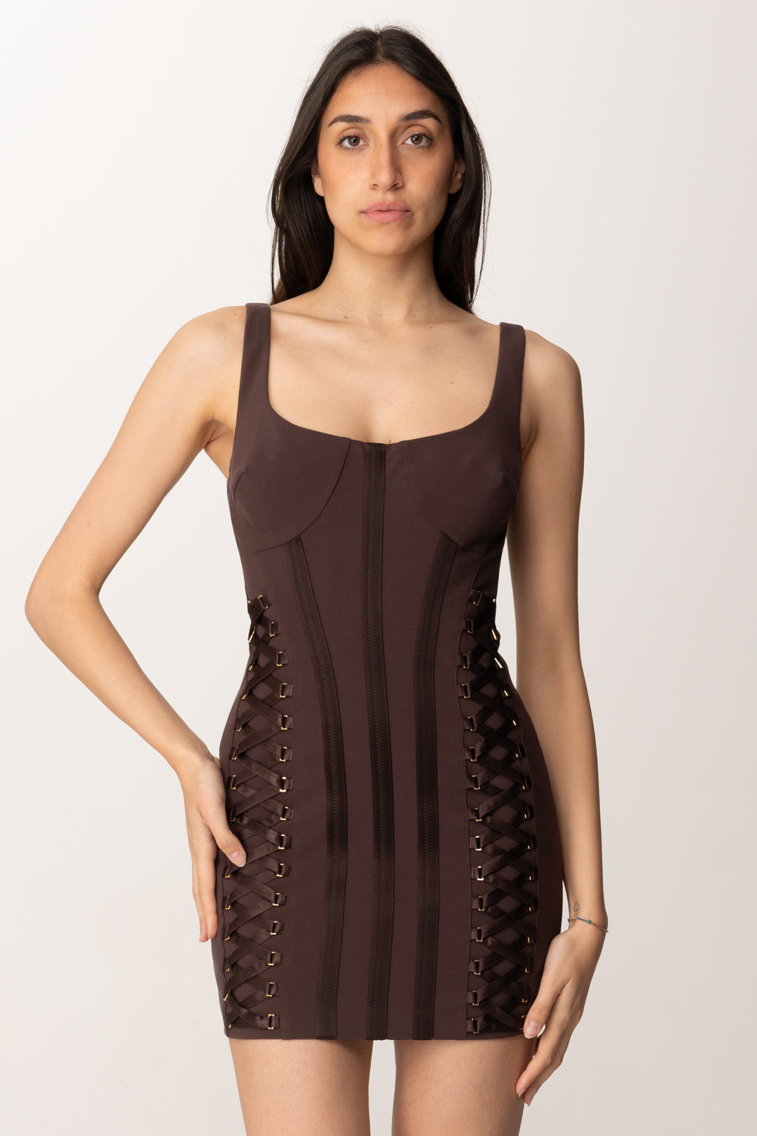 Elisabetta Franchi 21 22 Mini Dress With Criss-cross Sides