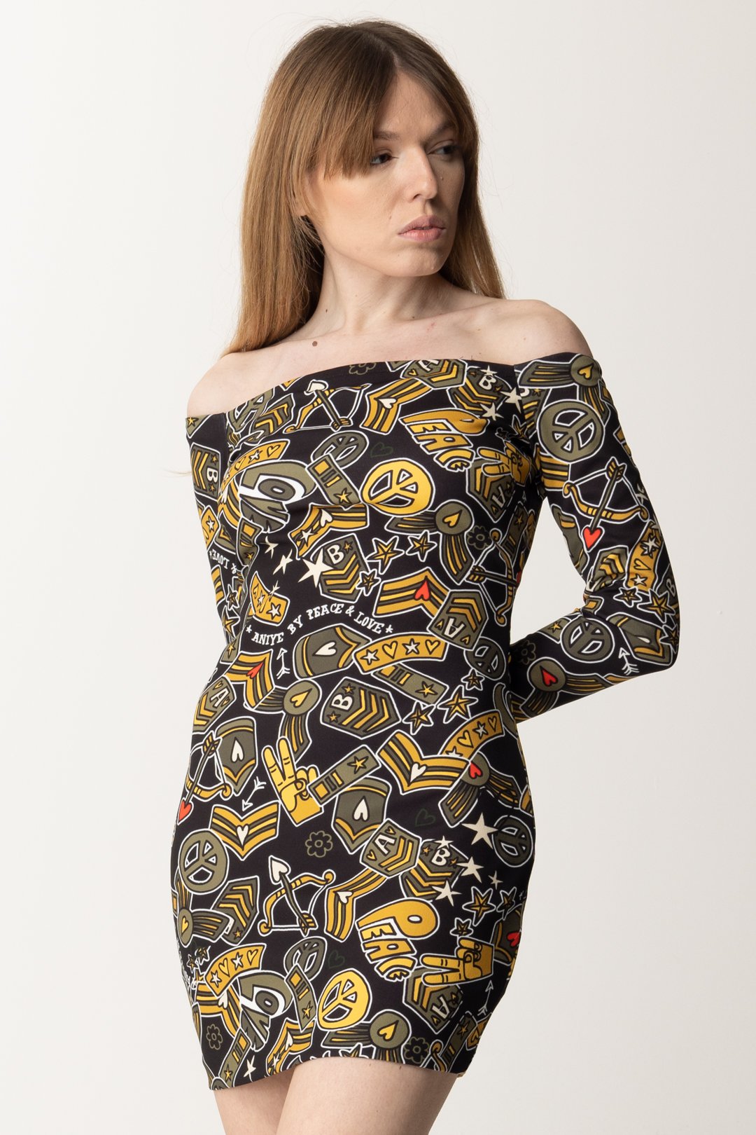 Aniye By Donna Mini Printed Dress Taylor 185397 BLACK ARMY – Khloefemme