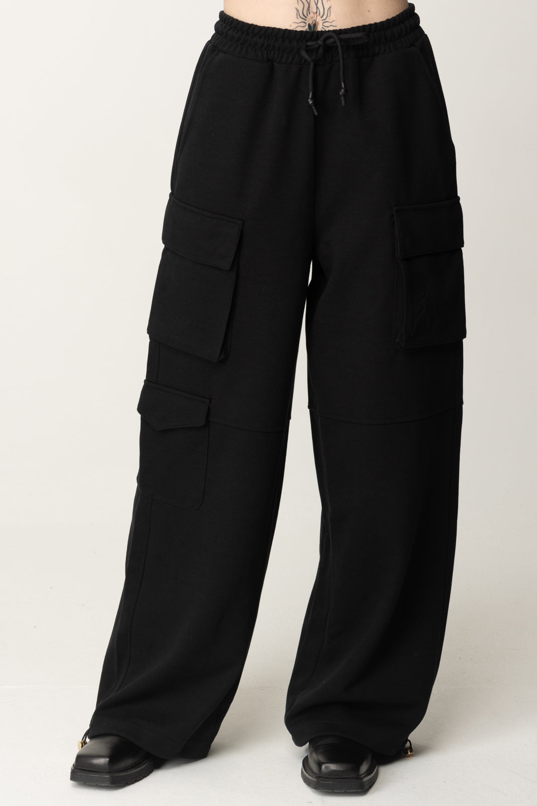 Patrizia Pepe Donna Pantaloni Cargo Relaxed Fit 8P0617 J219 Nero