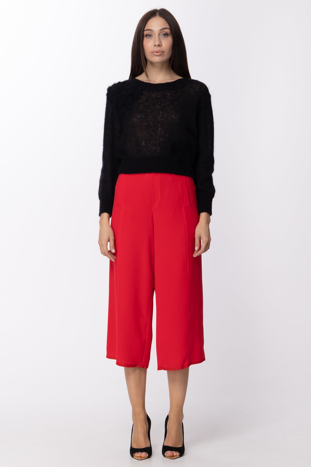 Manila Grace Mujer Pantalones Cortos Amplios de Cintura Baja