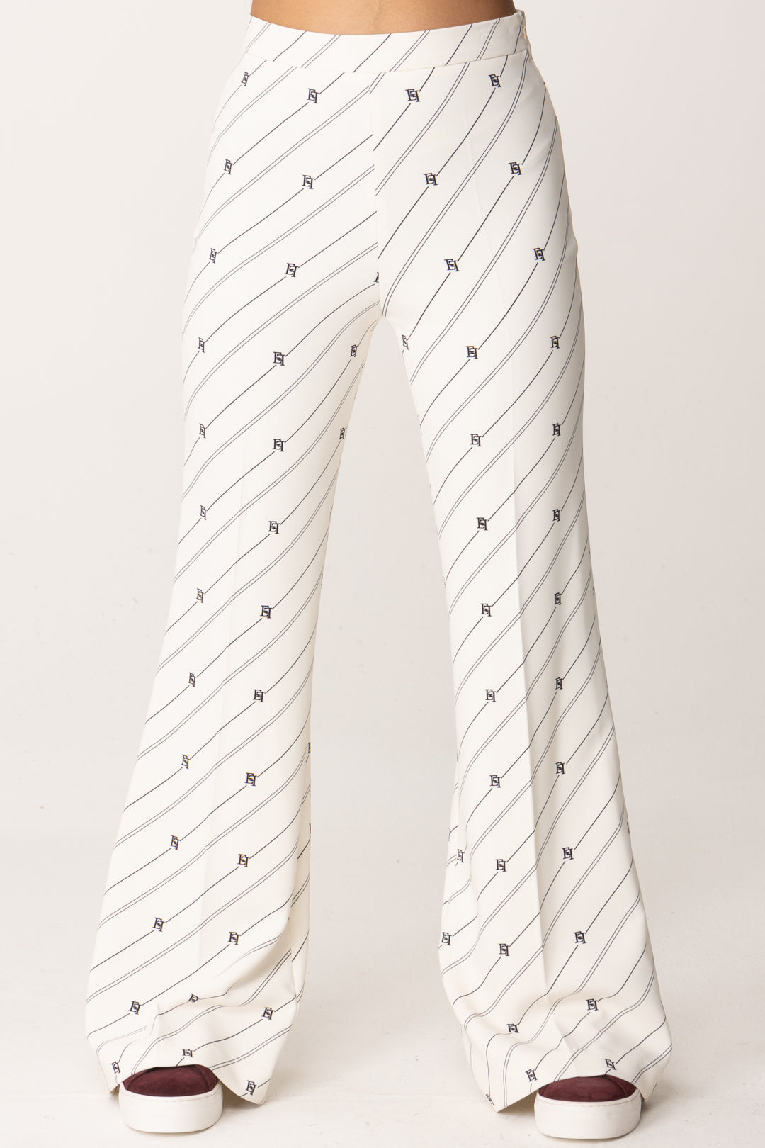 Elisabetta Franchi Bambina Bambina Pantaloni Flare Stampa Righe e