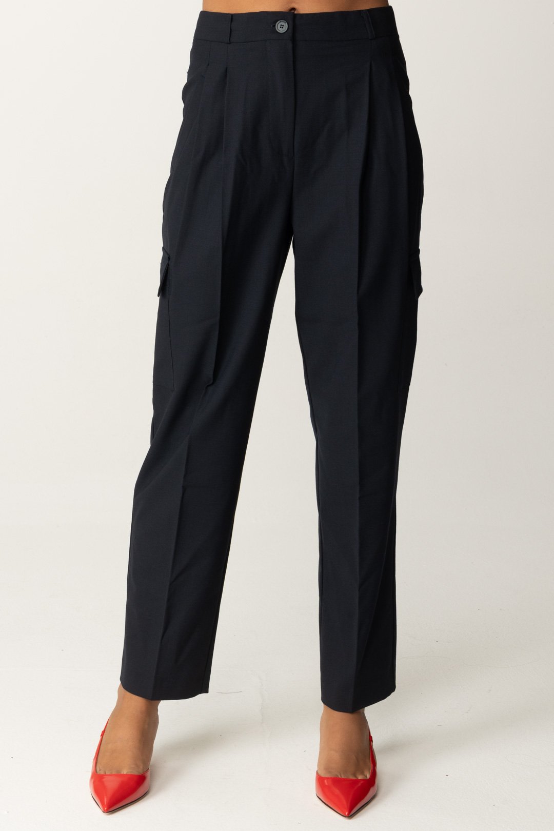 Pantalon en laine cool Giusy avec poches - Main Image