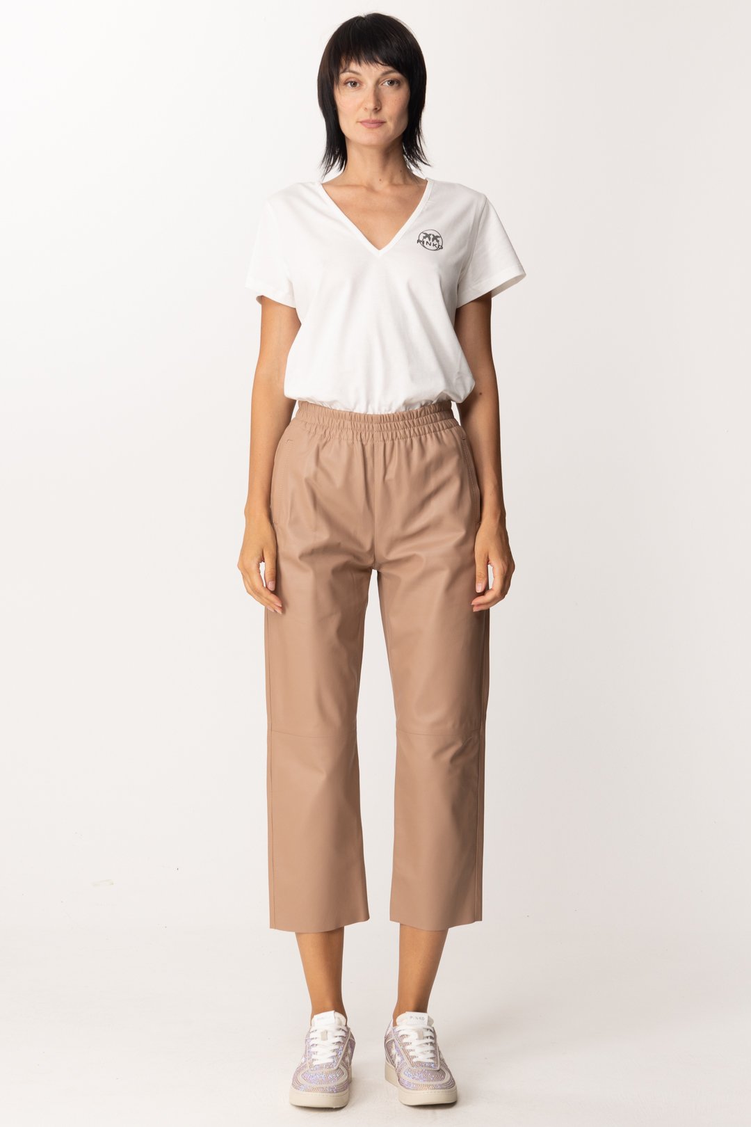 Leather Pants with Elastic - Main Image