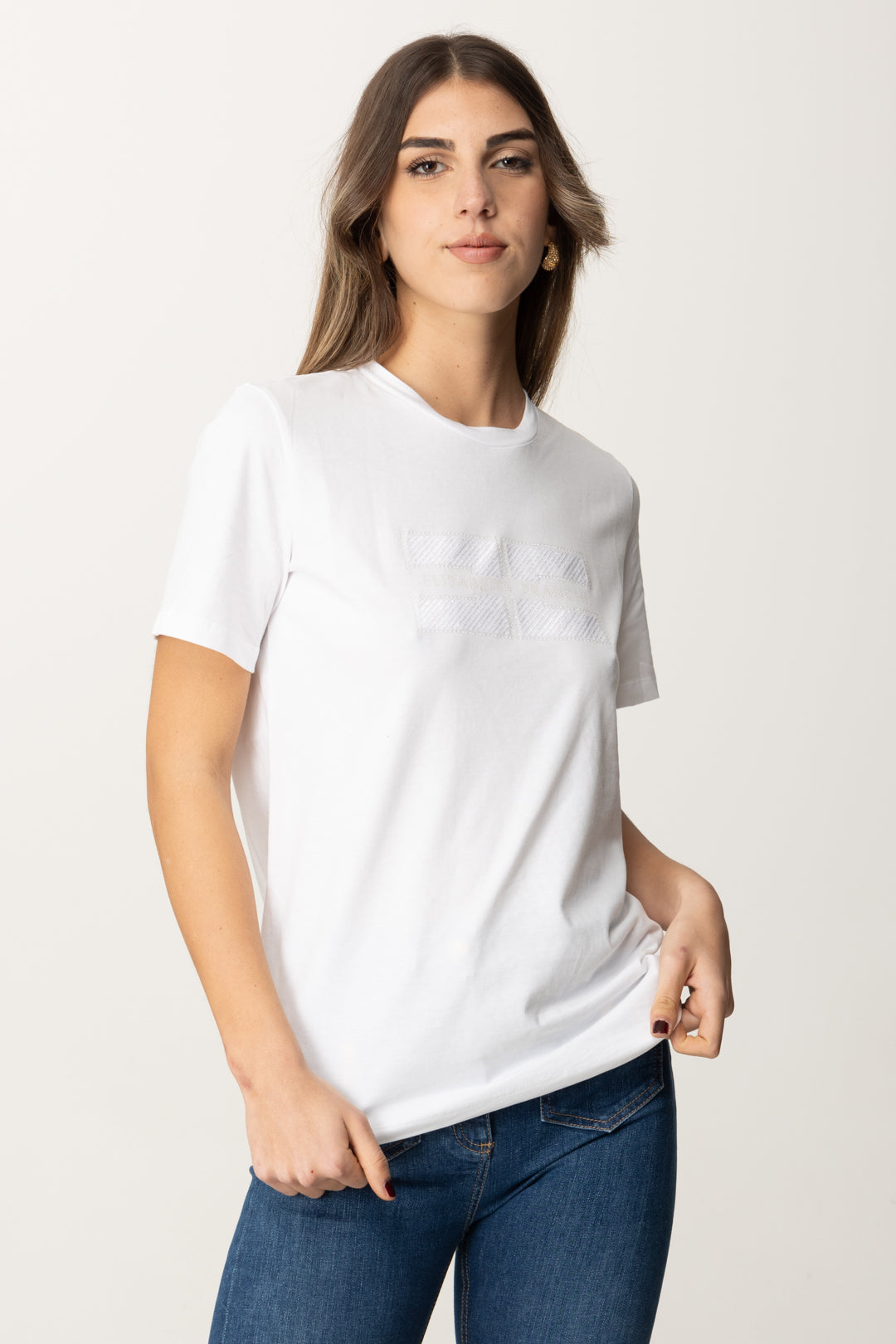 T-shirt with Logo Embroidery in Ink