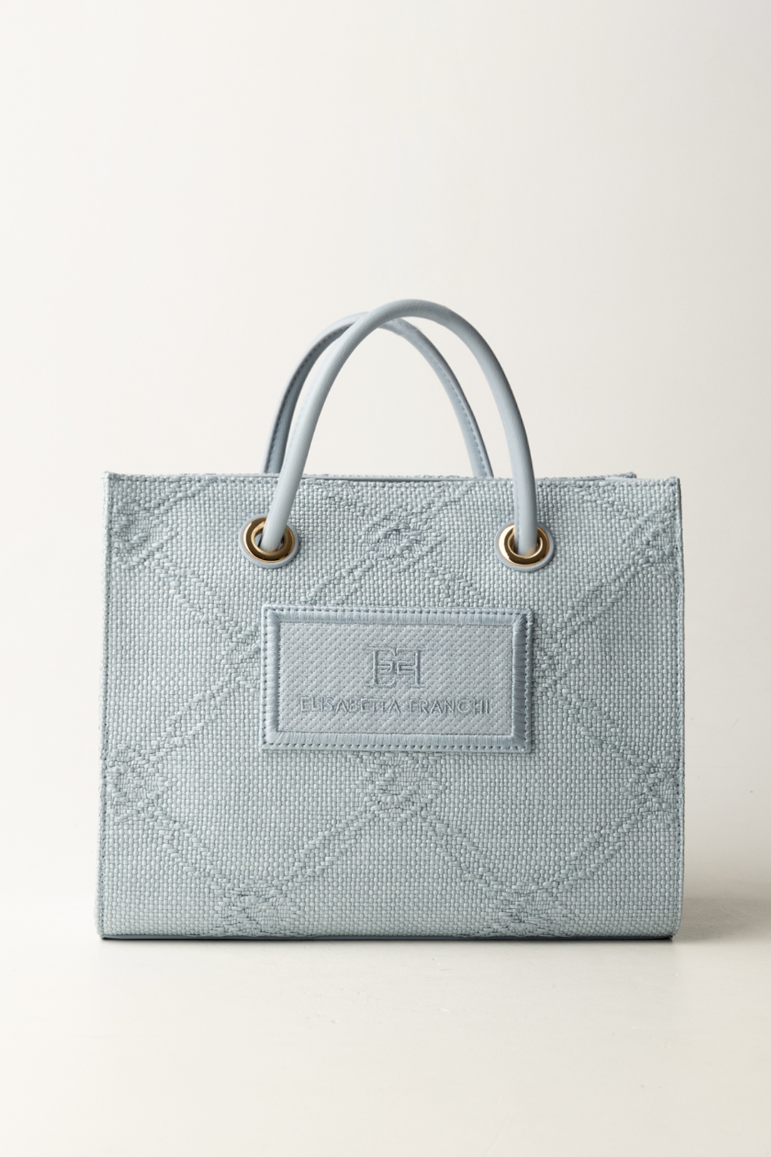 Elisabetta Franchi Donna Tote Piccola In Rafia Jacquard Elisabetta Franchi Donna Tote Piccola In Rafia Jacquard