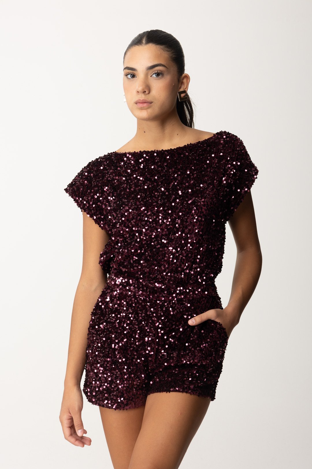 Dress Tuta Paillettes Corta Franchi Outlet Tuta In Ciniglia