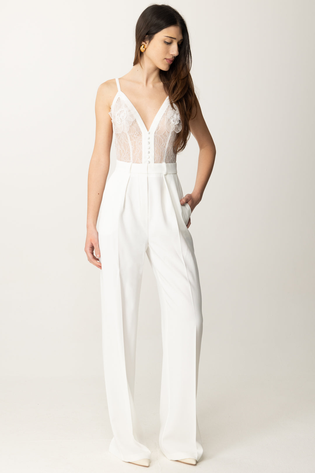 Tuta Intera Pizzo Tezenis Jumpsuit Tezenis Tute Da Uomo Tuta Lunga Fascia Punto Smock Viscosa