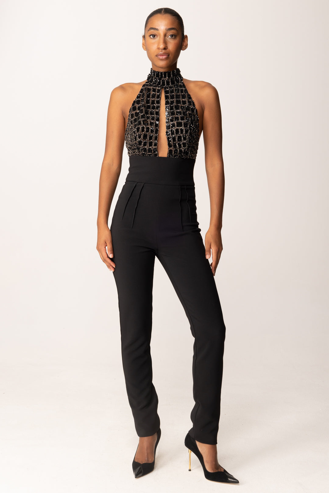Long Jumpsuit with Coconut Embroidery - Main Image