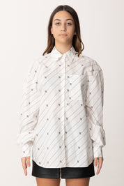 Camicia Oversize con Stampa Righe