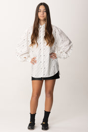 Camicia Oversize con Stampa Righe