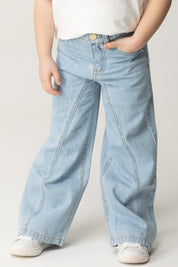 Jeans Palazzo con Costuras