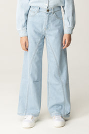 Jeans Palazzo con Costuras