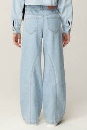 Jeans Palazzo con Costuras