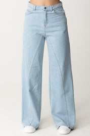 Jeans Palazzo con Costuras