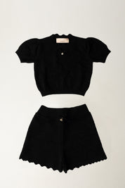 Shirt with Scalloped Collar