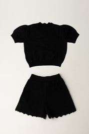 Shirt with Scalloped Collar