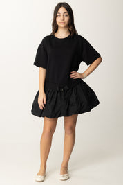 Vestido de Sudadera con Falda de Tafetán